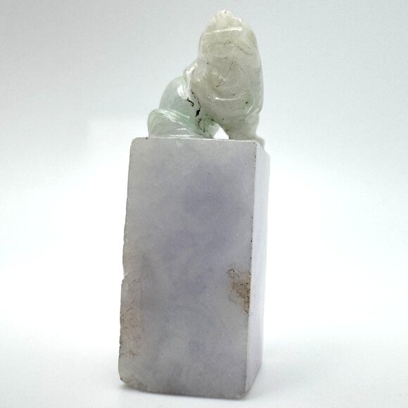 Jade Stone Seal Chop Carving of a Chinese Mythical Beast Foo Dog Vintage #1